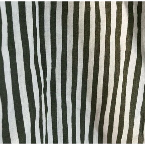 Maeve Anthropologie Shirt Womens L Striped Oversized Button Up Long Sleeve Green - Picture 3 of 6